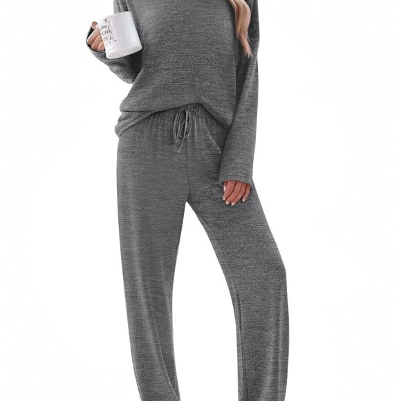 Soft Long Sleeve Pajama Set with Pockets - Cozy Loungewear S-XXL